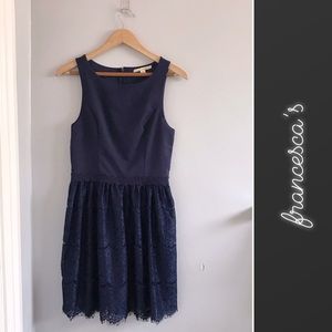 🏝️ Francesca’s • Mi Ami Navy Lace Dress NWT • Medium